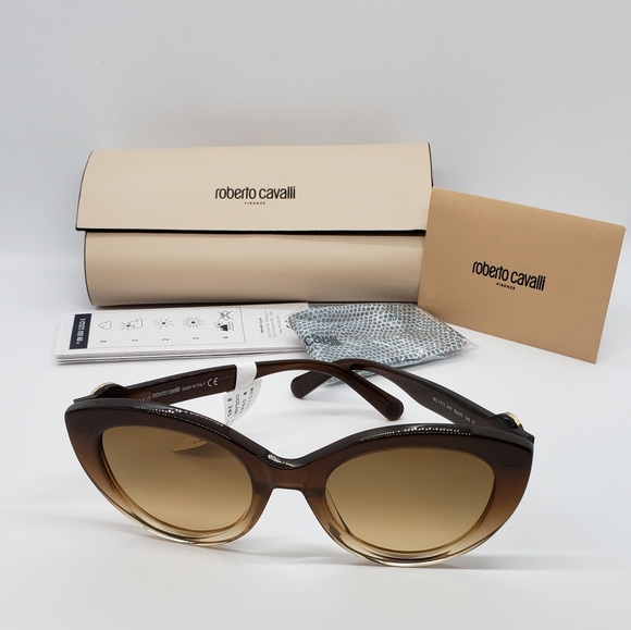 Roberto Cavalli Cat Eye Brown Sunglasses - Picture 3 of 8